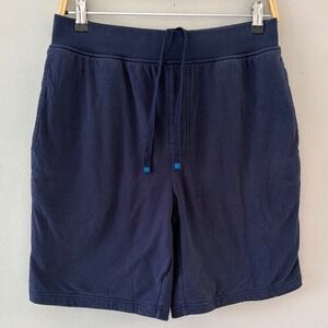 DudeRobe Men Lounge Shorts Navy Blue Cotton Drawstring S/M Athleisure Loungewear